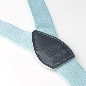 boys' elastic stretch suspenders with genuine leather crosspatch with Spring Notion branding
