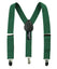 boys' emerald green elastic stretch suspenders with geniune leather crosspatch and polished metal clips