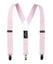 boys' light pink elastic stretch suspenders with geniune leather crosspatch and polished metal clips
