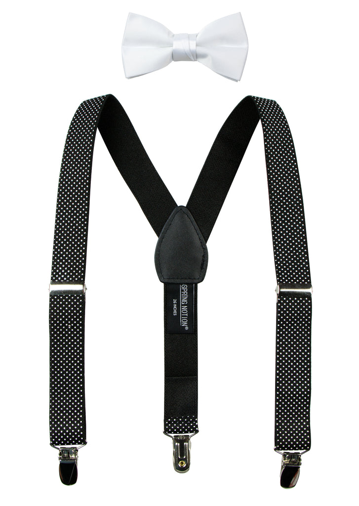 Boys' Suspenders and Solid Color Bow Tie Set