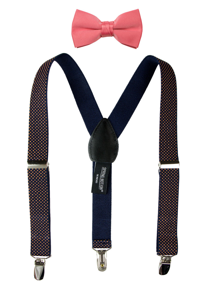 Boys' Suspenders and Solid Color Bow Tie Set