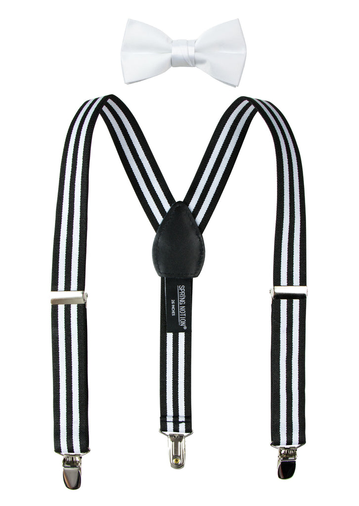 Boys' Suspenders and Solid Color Bow Tie Set