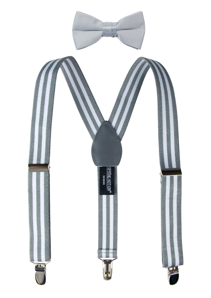 Boys' Suspenders and Solid Color Bow Tie Set