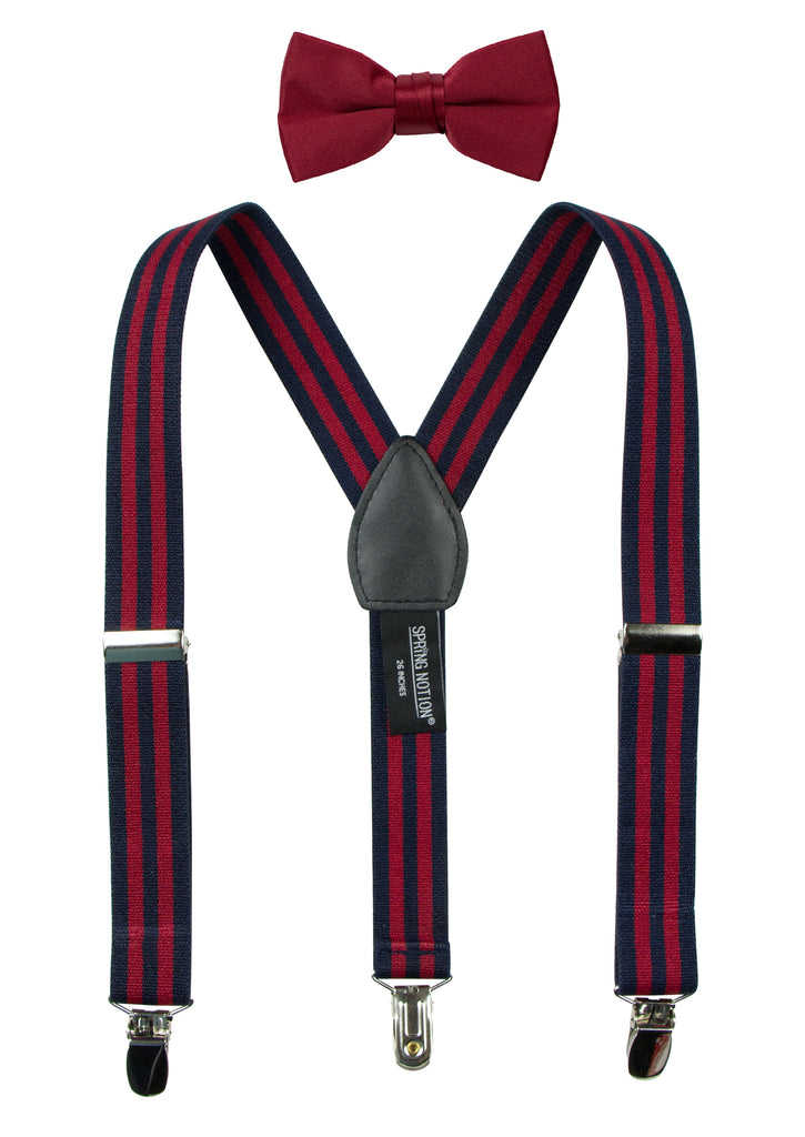 Boys' Suspenders and Solid Color Bow Tie Set
