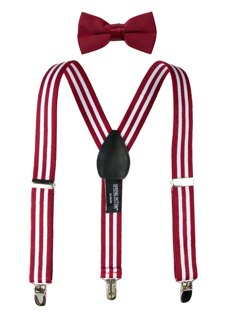 Boys' Suspenders and Solid Color Bow Tie Set