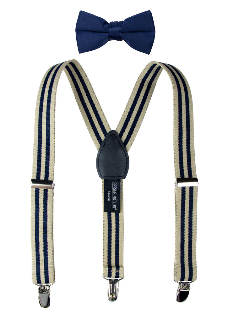 Boys' Suspenders and Solid Color Bow Tie Set