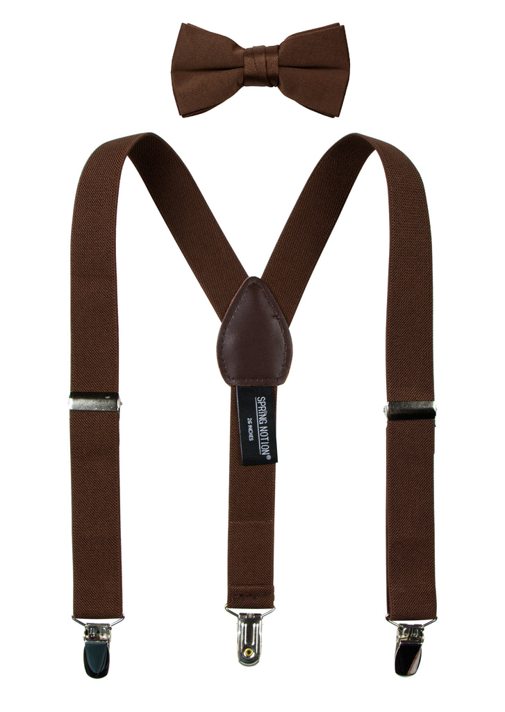 Boys' Suspenders and Solid Color Bow Tie Set