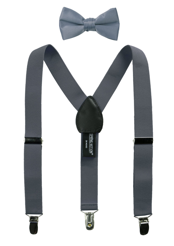Boys' Suspenders and Solid Color Bow Tie Set