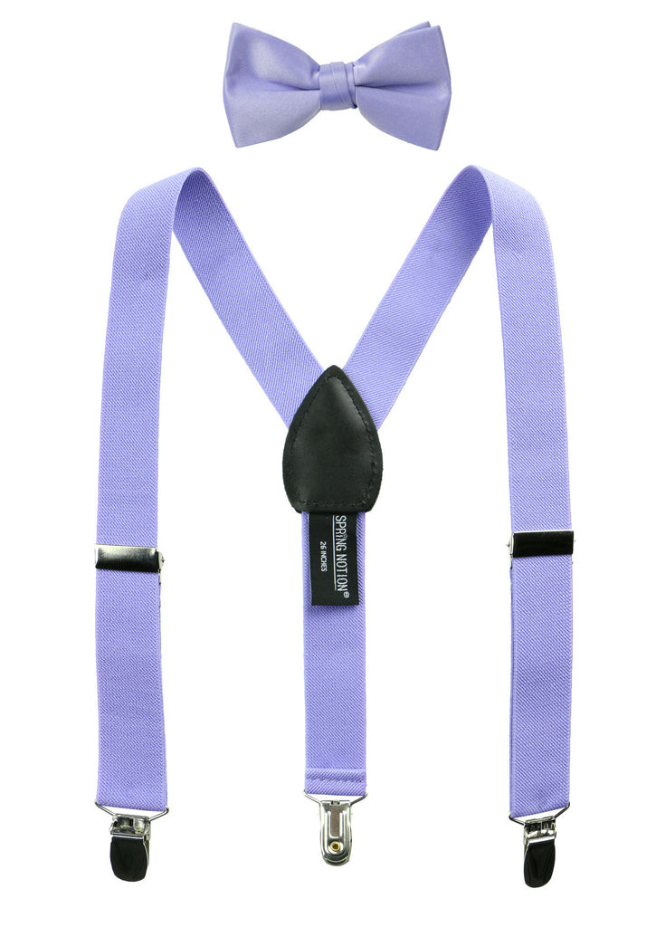 Boys' Suspenders and Solid Color Bow Tie Set