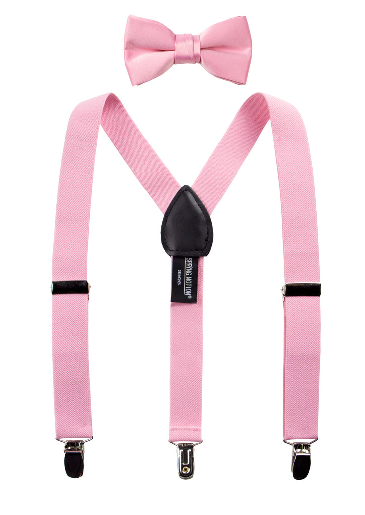 Boys' Suspenders and Solid Color Bow Tie Set