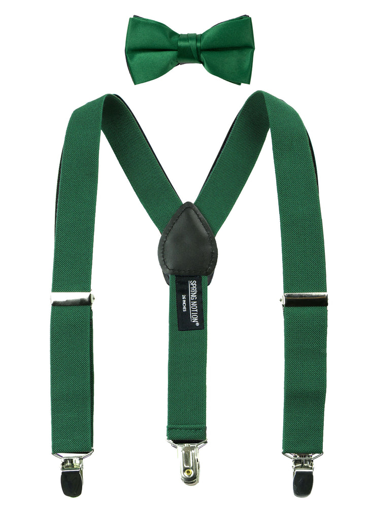 Boys' Suspenders and Solid Color Bow Tie Set