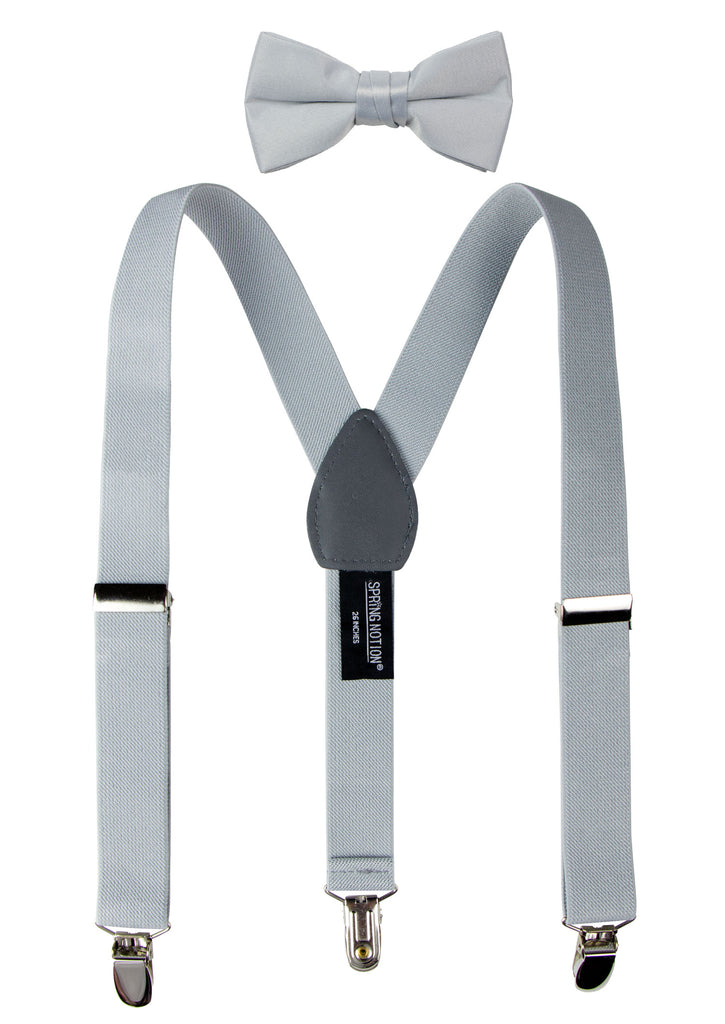 Boys' Suspenders and Solid Color Bow Tie Set