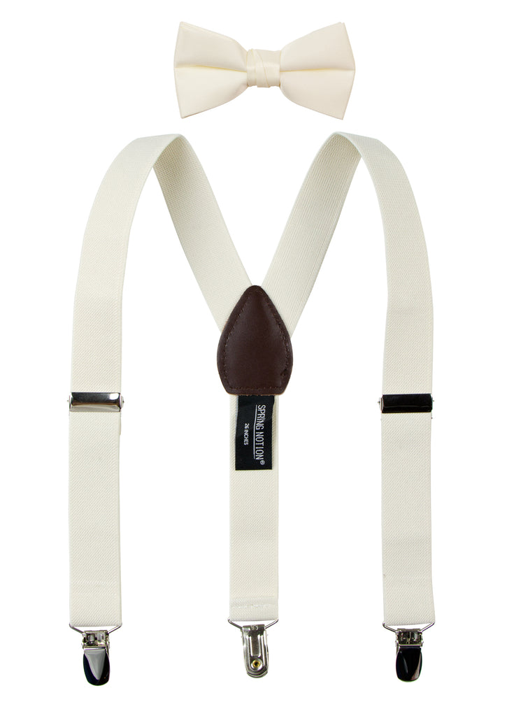 Boys' Suspenders and Solid Color Bow Tie Set