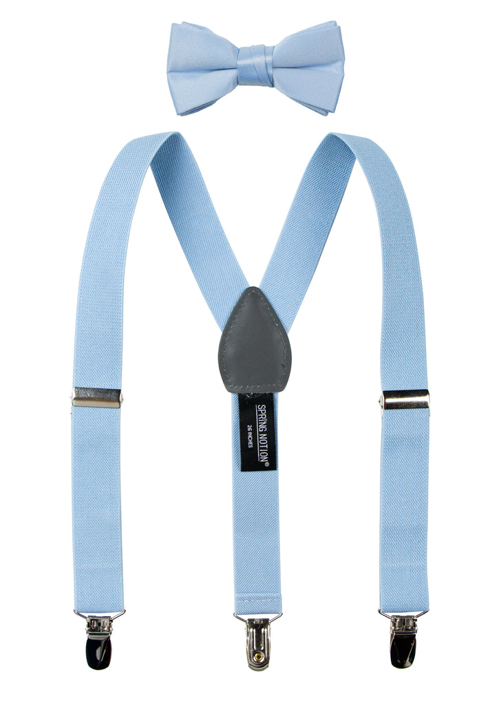 Boys' Suspenders and Solid Color Bow Tie Set