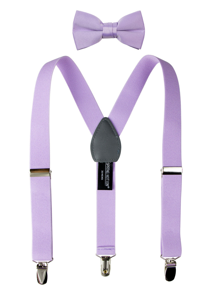 Boys' Suspenders and Solid Color Bow Tie Set