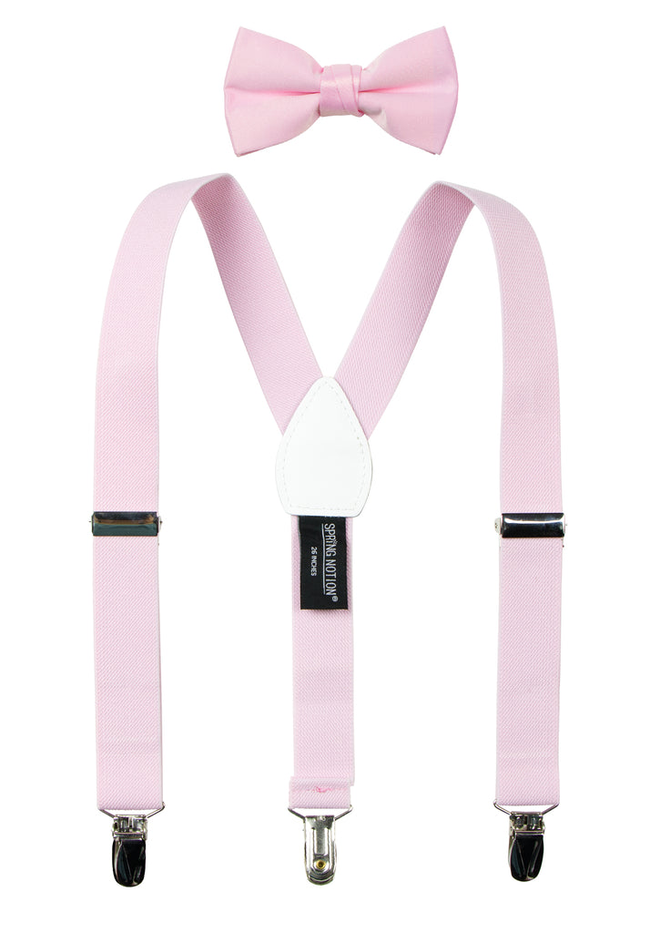 Boys' Suspenders and Solid Color Bow Tie Set