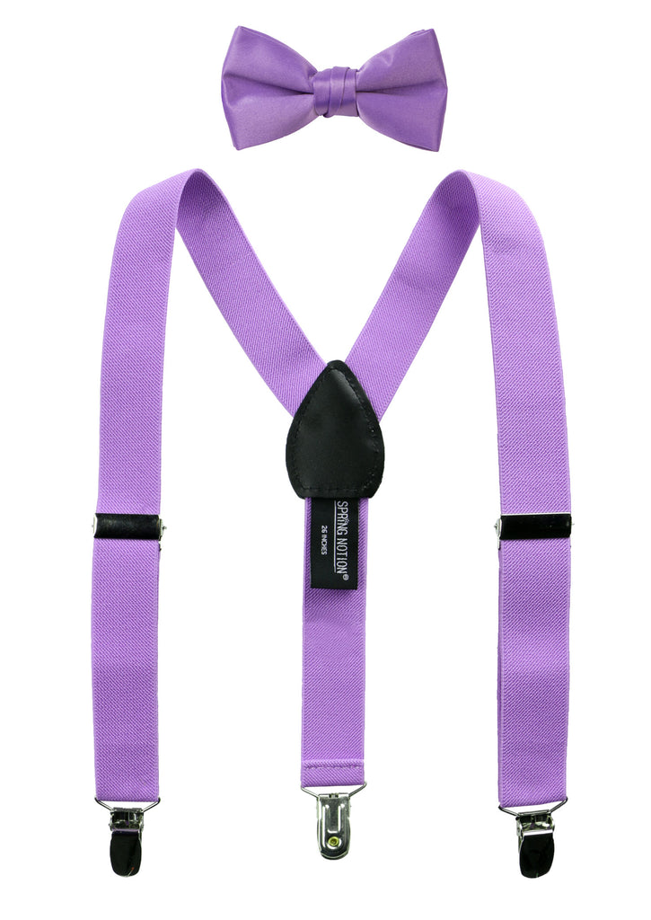 Boys' Suspenders and Solid Color Bow Tie Set