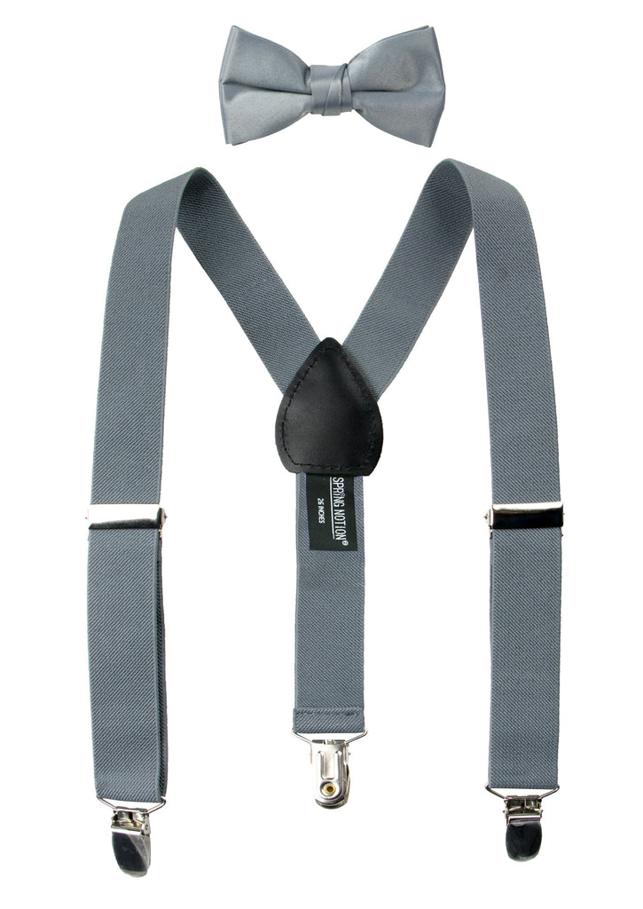 Boys' Suspenders and Solid Color Bow Tie Set