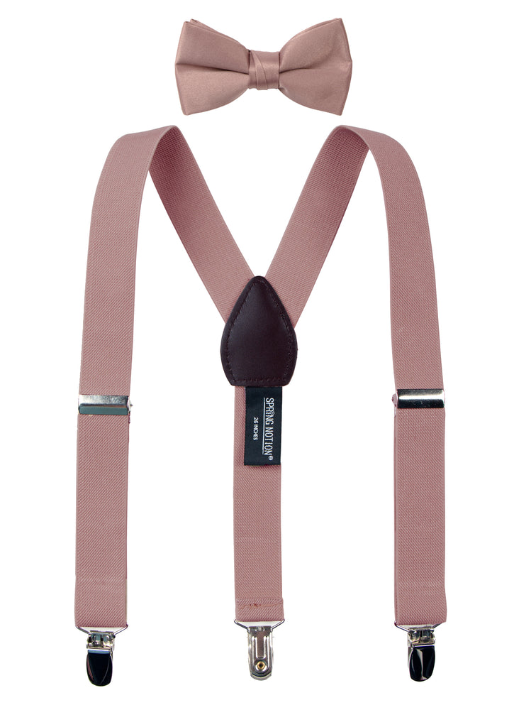 Boys' Suspenders and Solid Color Bow Tie Set