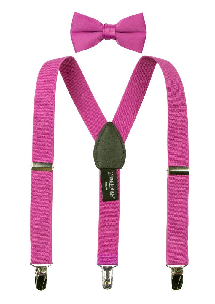 Boys' Suspenders and Solid Color Bow Tie Set