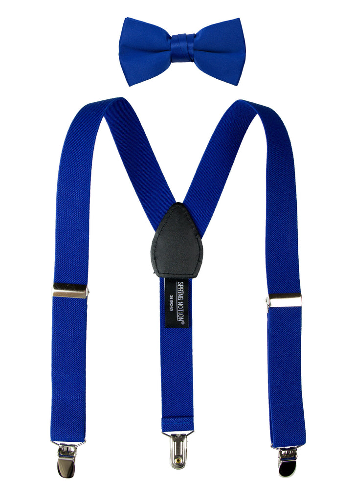 Boys' Suspenders and Solid Color Bow Tie Set
