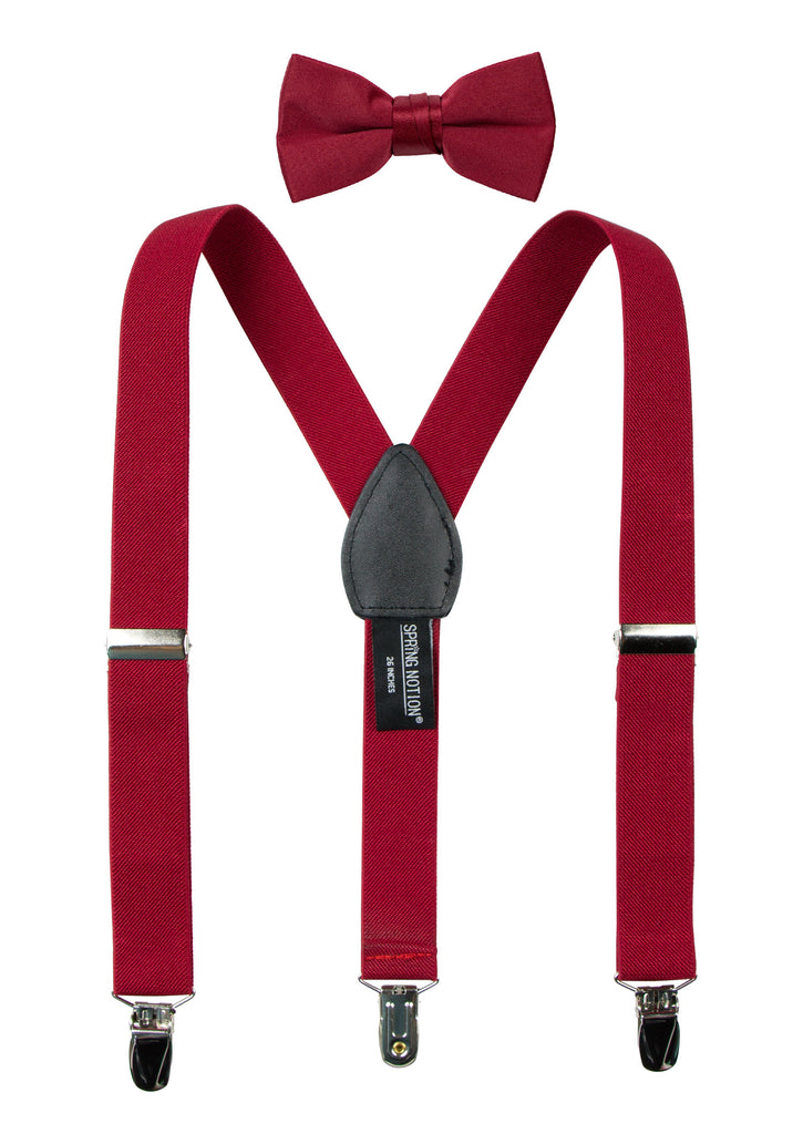 Boys' Suspenders and Solid Color Bow Tie Set