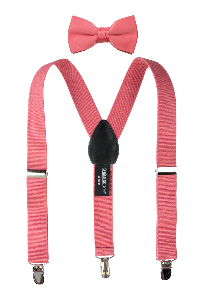 Boys' Suspenders and Solid Color Bow Tie Set