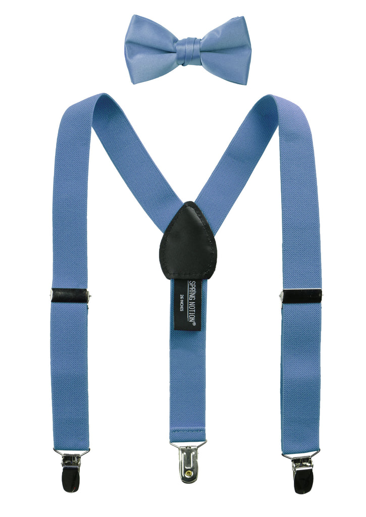 Boys' Suspenders and Solid Color Bow Tie Set