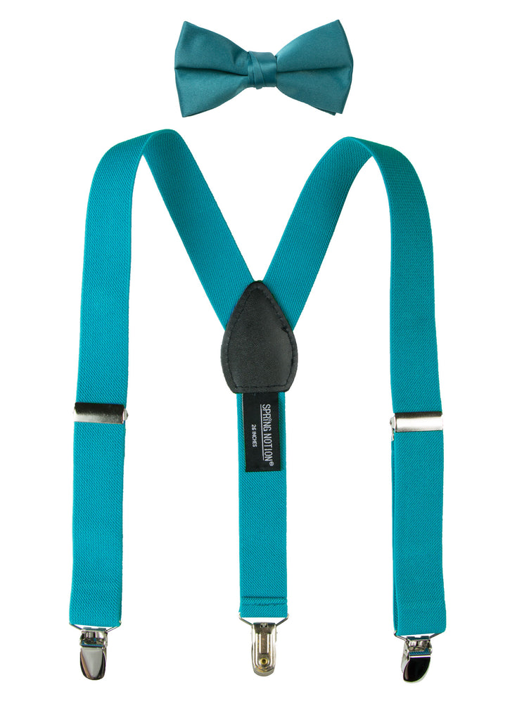 Boys' Suspenders and Solid Color Bow Tie Set