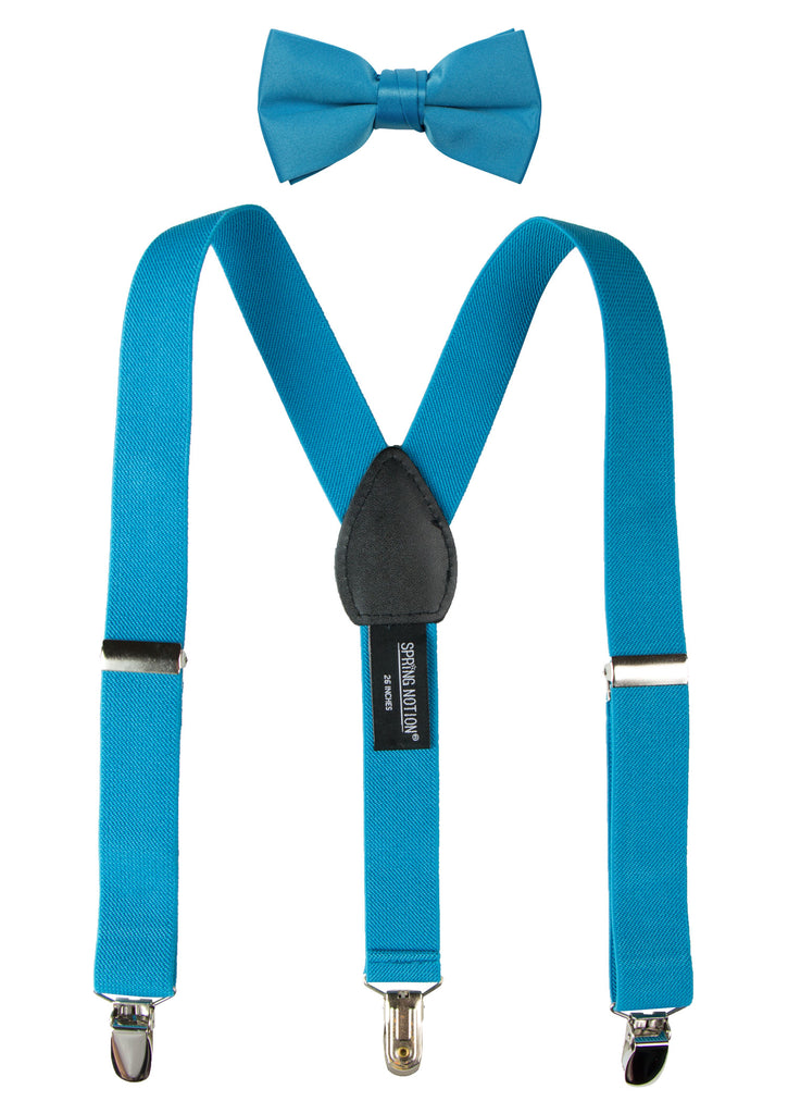 Boys' Suspenders and Solid Color Bow Tie Set