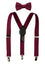 Boys' 4 Piece Suspenders Outfit, Charcoal/White/Burgundy