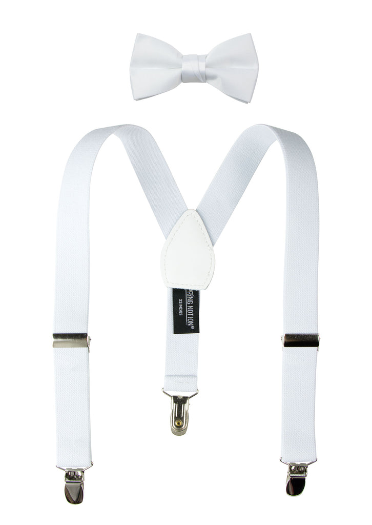 Boys' Suspenders and Solid Color Bow Tie Set