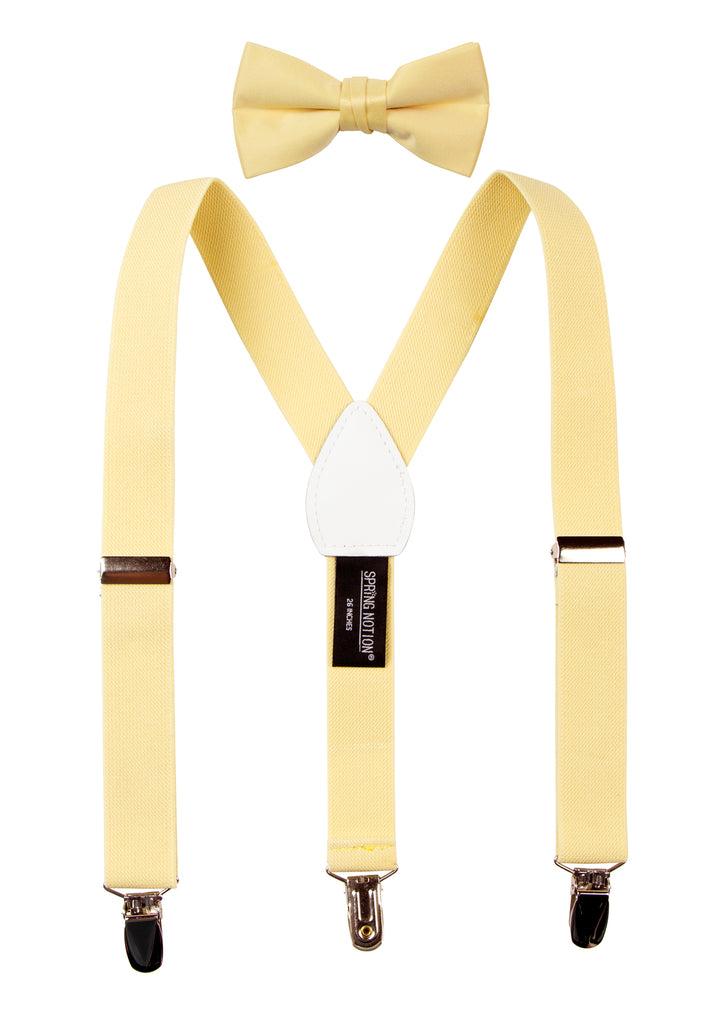 Boys' Suspenders and Solid Color Bow Tie Set
