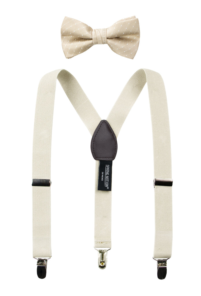 Boys' Suspenders and Dotted Bow Tie Set