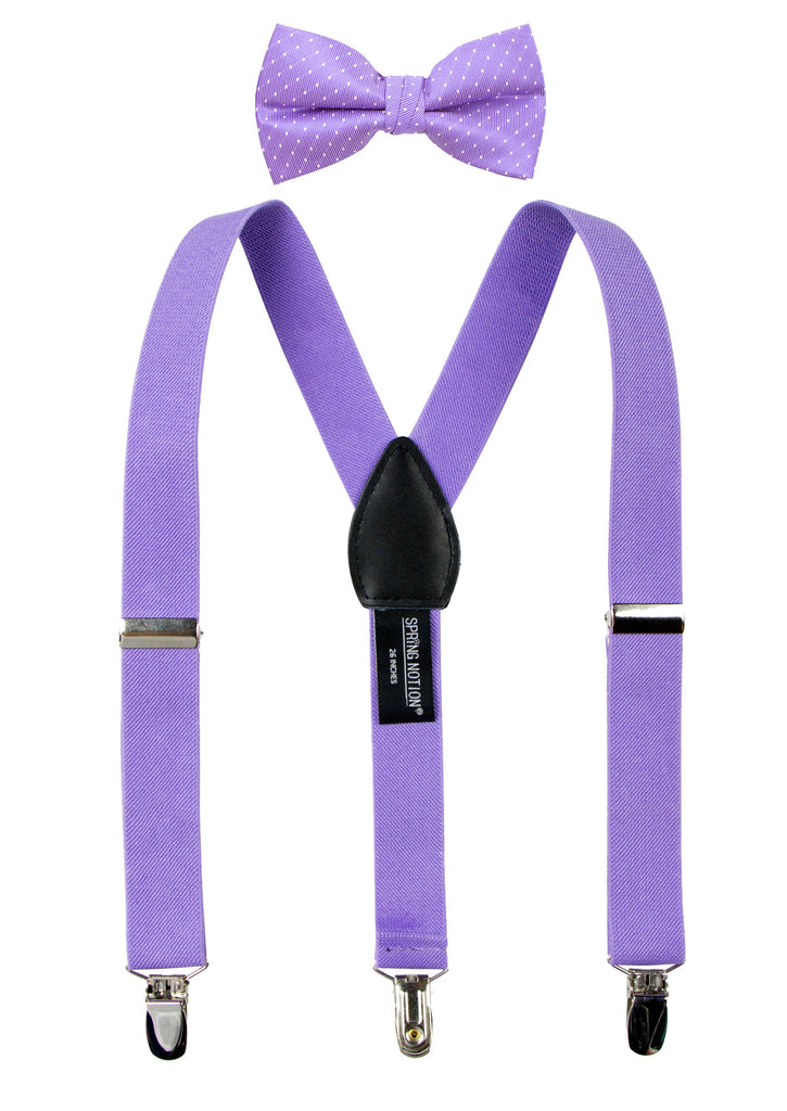 Boys' Suspenders and Dotted Bow Tie Set