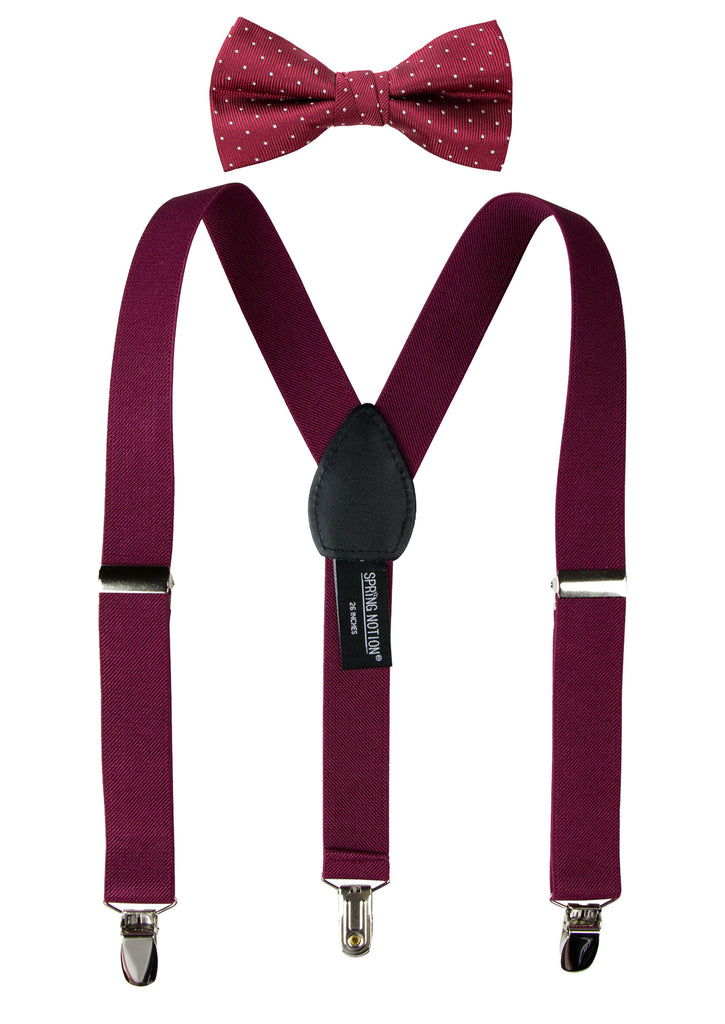 Boys' Suspenders and Dotted Bow Tie Set