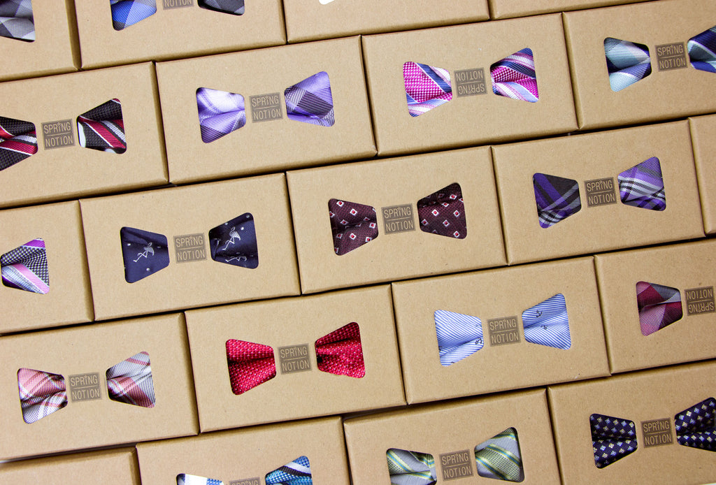 Boys' Pre-Tied Woven Bow Tie, Lilac Plaid (Color 12)