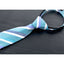 boys' light blue baby blue patterned striped woven zipper necktie tie