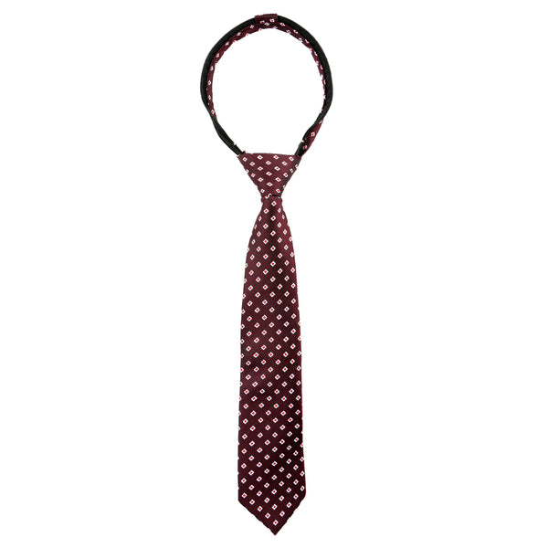 楽天 Patterned Pre-Tied Squares Red Boys' Woven Necktie Zipper 小物