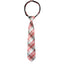 boys' red orange pink grey gray stripes plaid checkers tartan patterned woven zipper necktie tie
