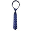boys' royal blue white cranes patterned woven zipper necktie tie