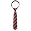 boys' black red stripes patterned woven zipper necktie tie