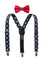 Boys' Floral Cotton Suspenders and Bow Tie Set, Stars