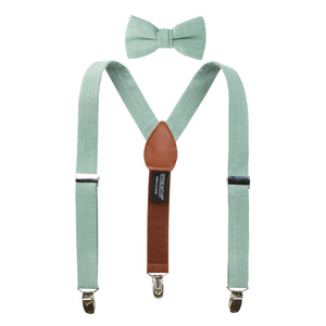 Boys' Linen Blend Suspenders and Bow Tie Set