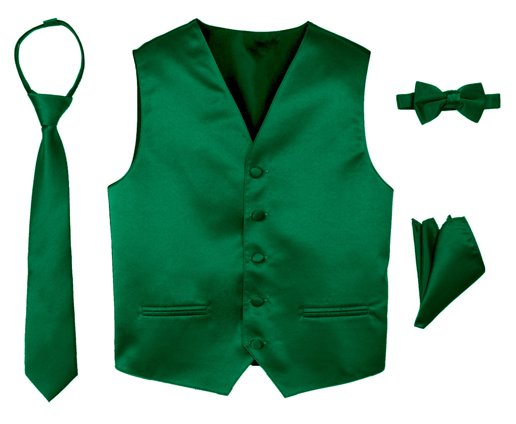 Boys' 4-Piece Satin Tuxedo Vest Set