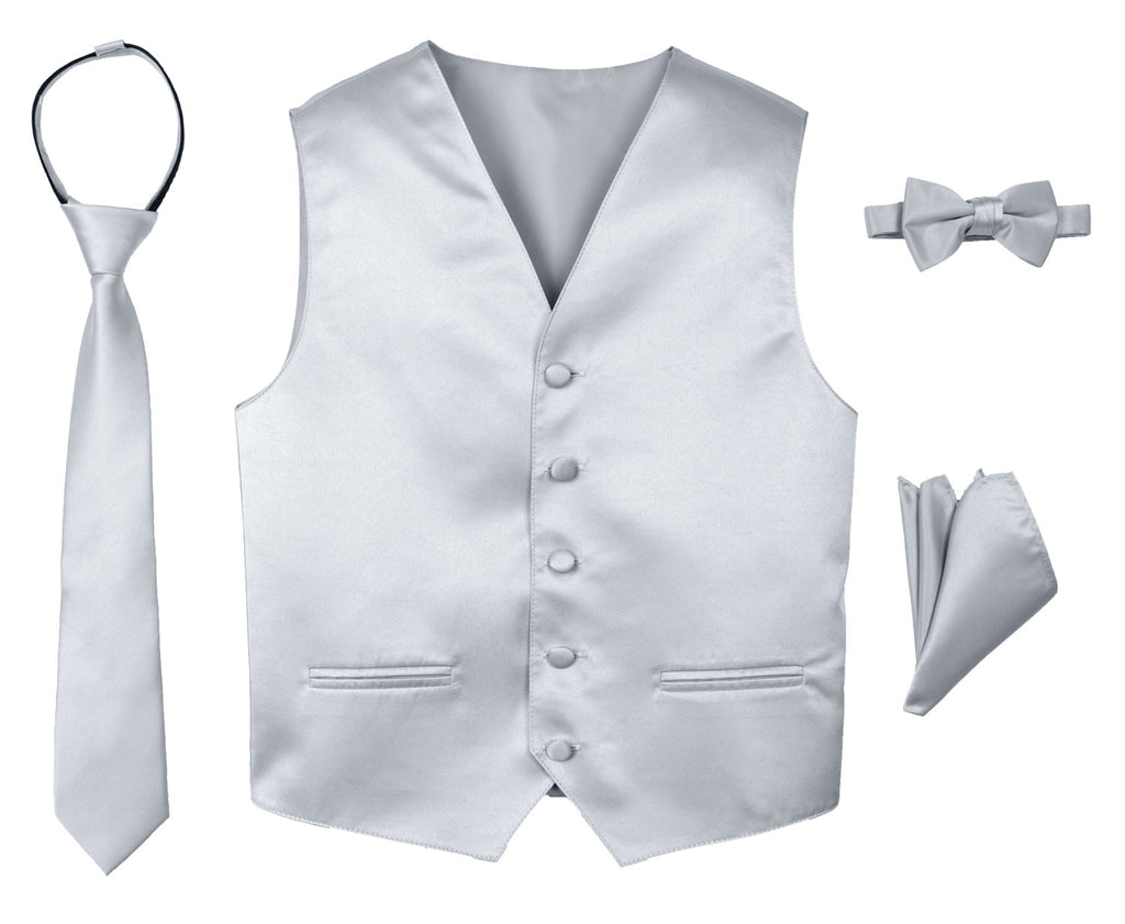 Boys' 4-Piece Satin Tuxedo Vest Set