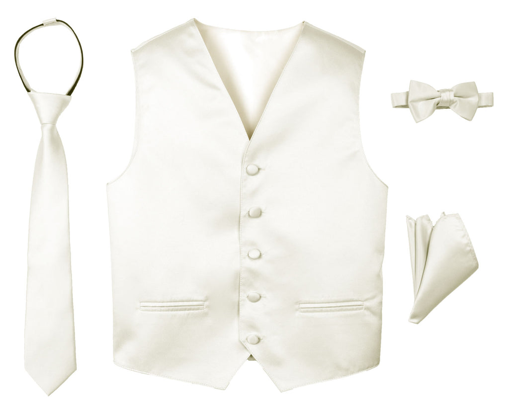 Boys' 4-Piece Satin Tuxedo Vest Set