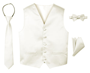 Boys' 4-Piece Satin Tuxedo Vest Set