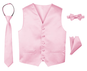 Boys' 4-Piece Satin Tuxedo Vest Set