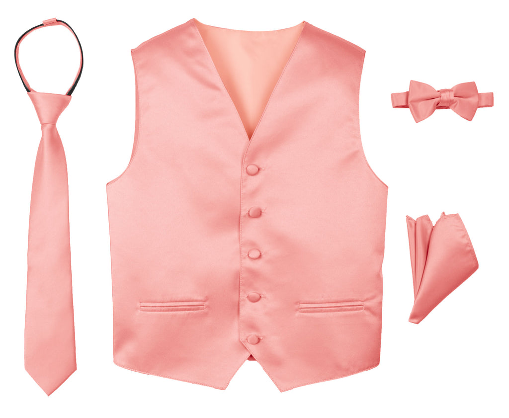 Boys' 4-Piece Satin Tuxedo Vest Set